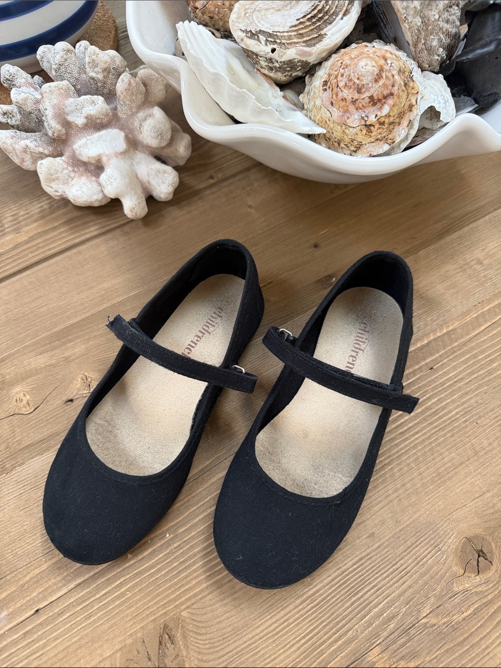 Girls SZ30cm black canvas Mary Jane